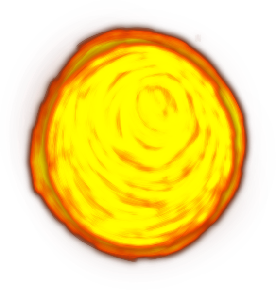 a glowing yellow and orange irregular circle.
